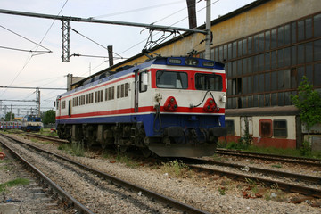 Fototapeta premium Electric locomotives and their electronic circuits from modern means of transport. These trains don't pollute the air at all.