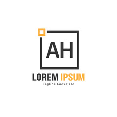 AH Letter Logo Design. Creative Modern AH Letters Icon Illustration