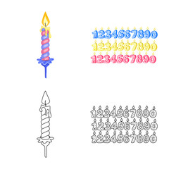 Vector design of relaxation and flame sign. Collection of relaxation and wax vector icon for stock.