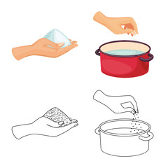 Vector design of cooking and sea symbol. Set of cooking and baking   stock vector illustration.