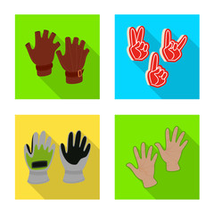 Vector illustration of own and textile sign. Set of own and safety stock vector illustration.