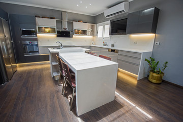 Modern kitchen design in a luxury apartment