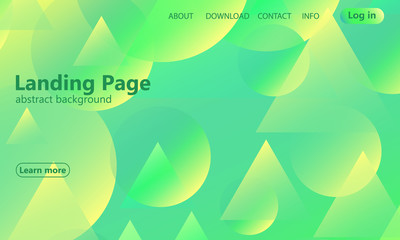 Website landing page. Geometric background.
