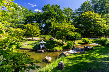 JapaneJapanese garden in Hasselt, Belgium during a sunny summer dayse garden in Hasselt, Belgium during a sunny summer day
