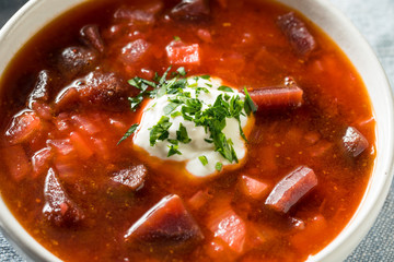 Homemade Russian Beet Borscht Soup
