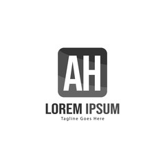 AH Letter Logo Design. Creative Modern AH Letters Icon Illustration