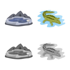 Vector design of nature  and fun  sign. Set of nature  and entertainment stock vector illustration.