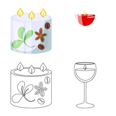 Isolated object of relaxation and flame sign. Collection of relaxation and wax stock vector illustration.