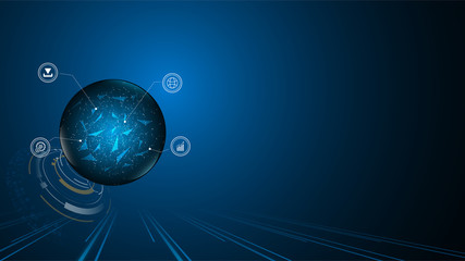 sci fi polygonal pattern sphere infographic design background