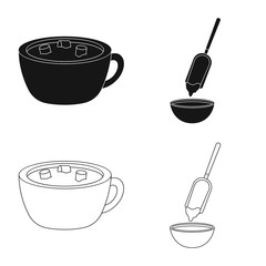 Isolated object of food and yummy symbol. Set of food and brown   vector icon for stock.