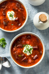 Homemade Russian Beet Borscht Soup