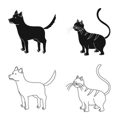 Isolated object of breeding and kitchen  sign. Set of breeding and organic  stock vector illustration.