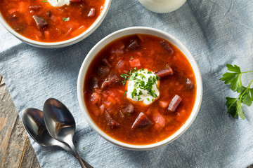 Homemade Russian Beet Borscht Soup