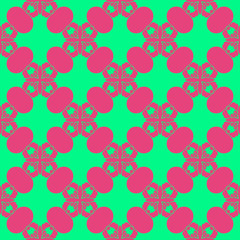 Naklejka na ściany i meble Floral beauty sprig pattern with pink and green color