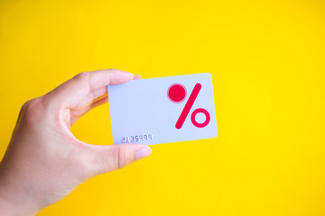 Discount card on yellow background