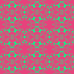 Pink and green beauty floral flat pattern cover design