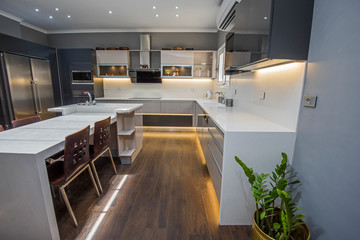 Modern kitchen design in a luxury apartment