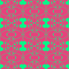 Pink and green beauty floral flat pattern cover design