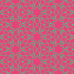 Pink and green beauty floral flat pattern cover design