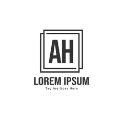 AH Letter Logo Design. Creative Modern AH Letters Icon Illustration