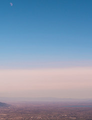 Flatlands of Macedonia region of Greece - moon still high in the sky