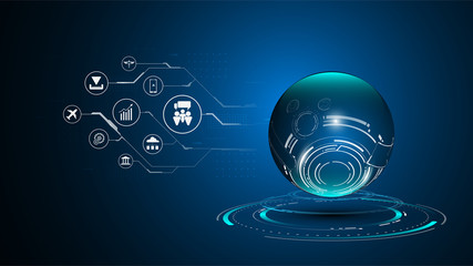 infographic globe  digital sci fi design concept background © pixtumz88