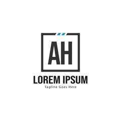 AH Letter Logo Design. Creative Modern AH Letters Icon Illustration
