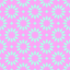 Blue and pink pastel happy fabric pattern