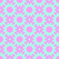 Blue and pink pastel happy fabric pattern