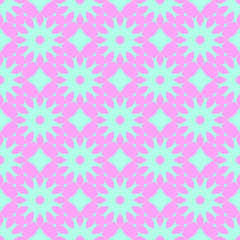 Blue and pink pastel happy fabric pattern