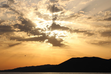 sunset in the mountains