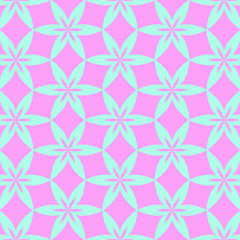 Blue and pink pastel happy fabric pattern