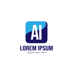 AI Letter Logo Design. Creative Modern AI Letters Icon Illustration