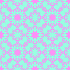 Blue and pink pastel happy fabric pattern