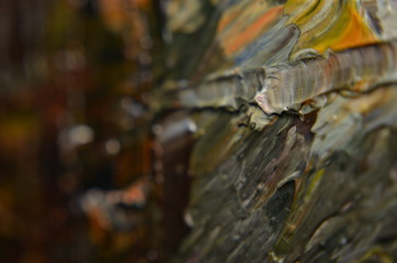 Paint strokes on a canvas