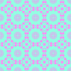 Blue and pink pastel happy fabric pattern