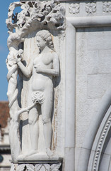 Palace of Doges,Venetia, Italia,march, 2019,exterior statues