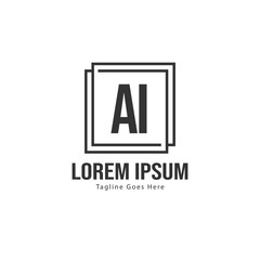 AI Letter Logo Design. Creative Modern AI Letters Icon Illustration