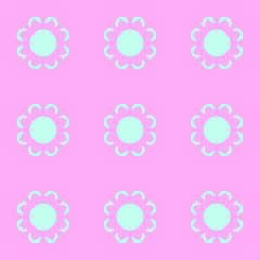 Pink and blue beauty flat pattern