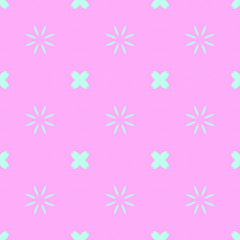 Pink and blue beauty flat pattern
