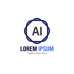 AI Letter Logo Design. Creative Modern AI Letters Icon Illustration