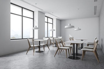 Industrial style white cafe corner