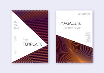 Triangle cover design template set. 
