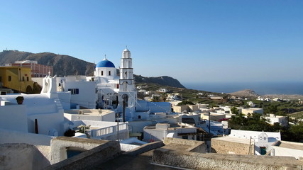 Fototapeta na wymiar Typical church on Santorini island