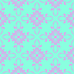 Blue pink beautiful pattern with floral element