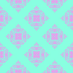 Blue pink beautiful pattern with floral element