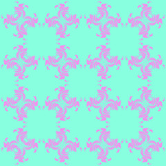 Blue pink beautiful pattern with floral element