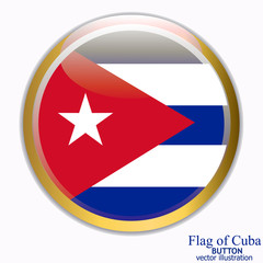 Bright button with flag of Cuba . Happy Cuba day button. Bright button with flag.