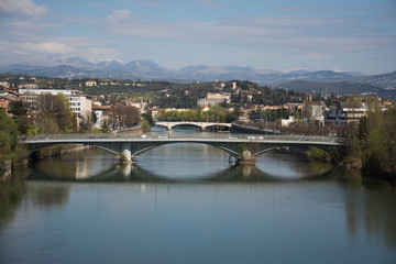 Fototapeta na wymiar Bridge in the San Bonifacio region , Italy,Verona,2019