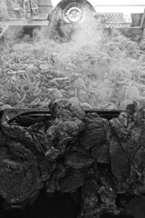 Roasted meat on the grill